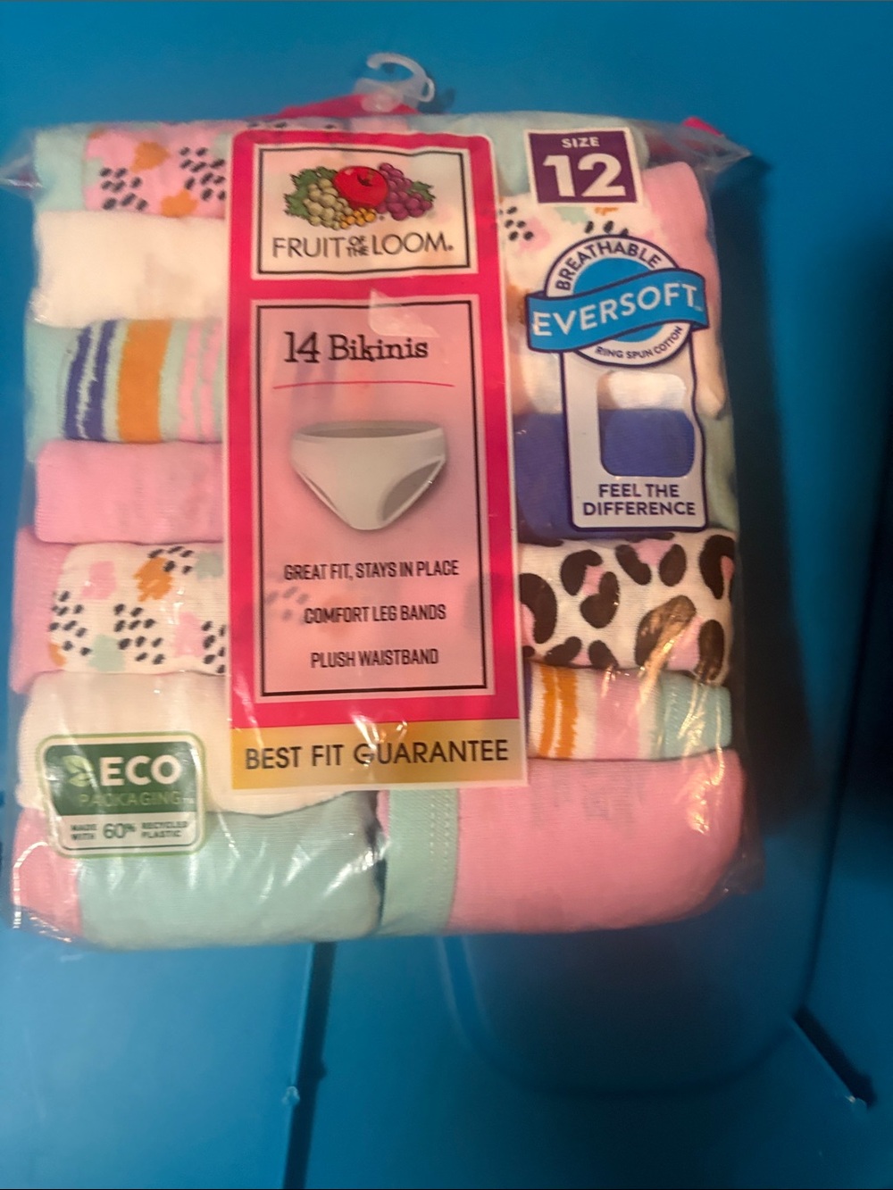 Fruit of the Loom Girls 14-Pack Bikinis - Pink, White, Aqua, Mint, Yellow